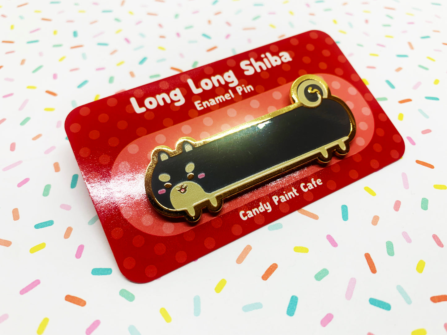 Enamel Pin - Long Long Shiba - Black