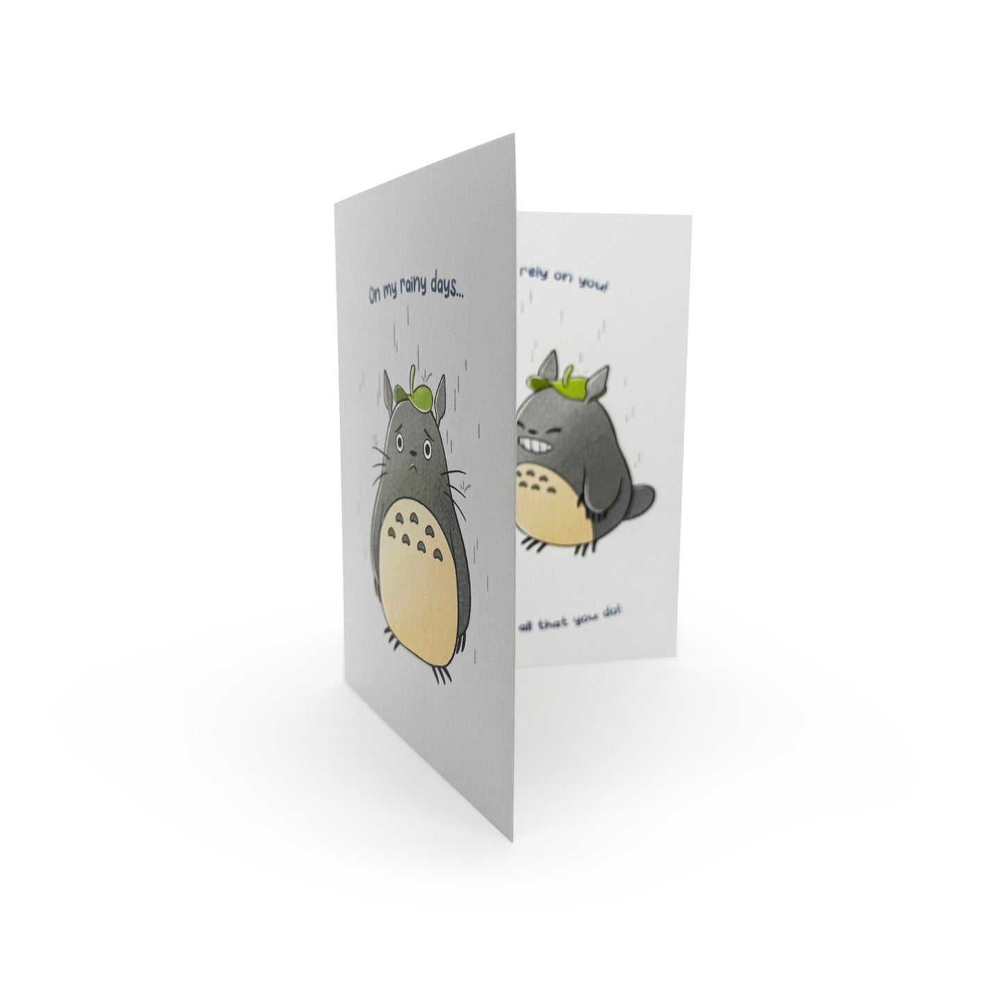 Greeting Card - Thank You - Totoro - On My Rainy Days