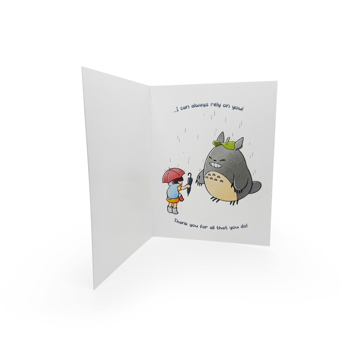 Greeting Card - Thank You - Totoro - On My Rainy Days