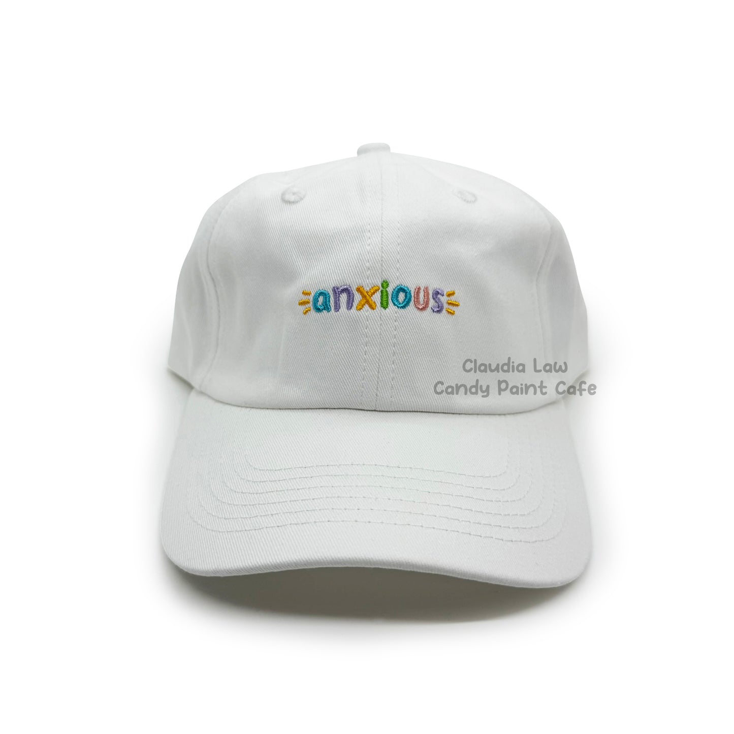 Embroidered Hat - White - Anxious