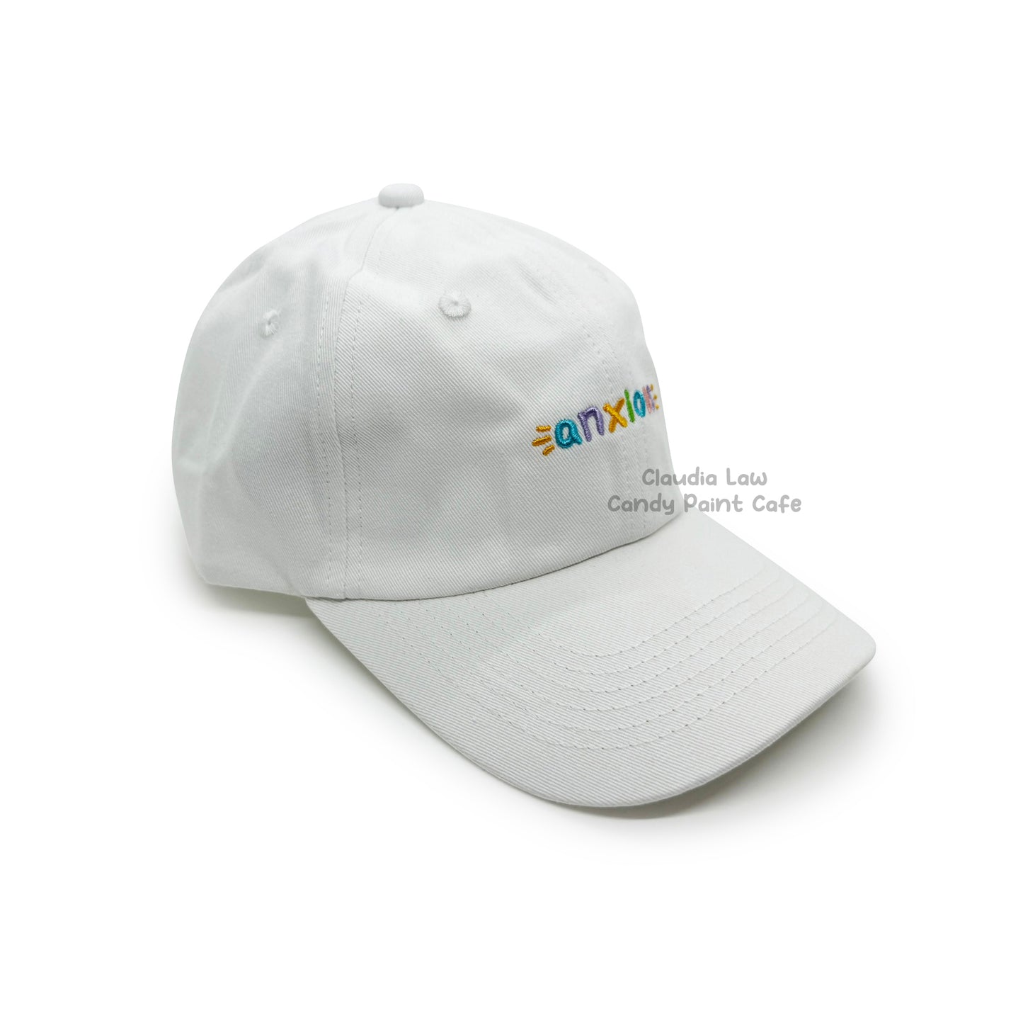 Embroidered Hat - White - Anxious