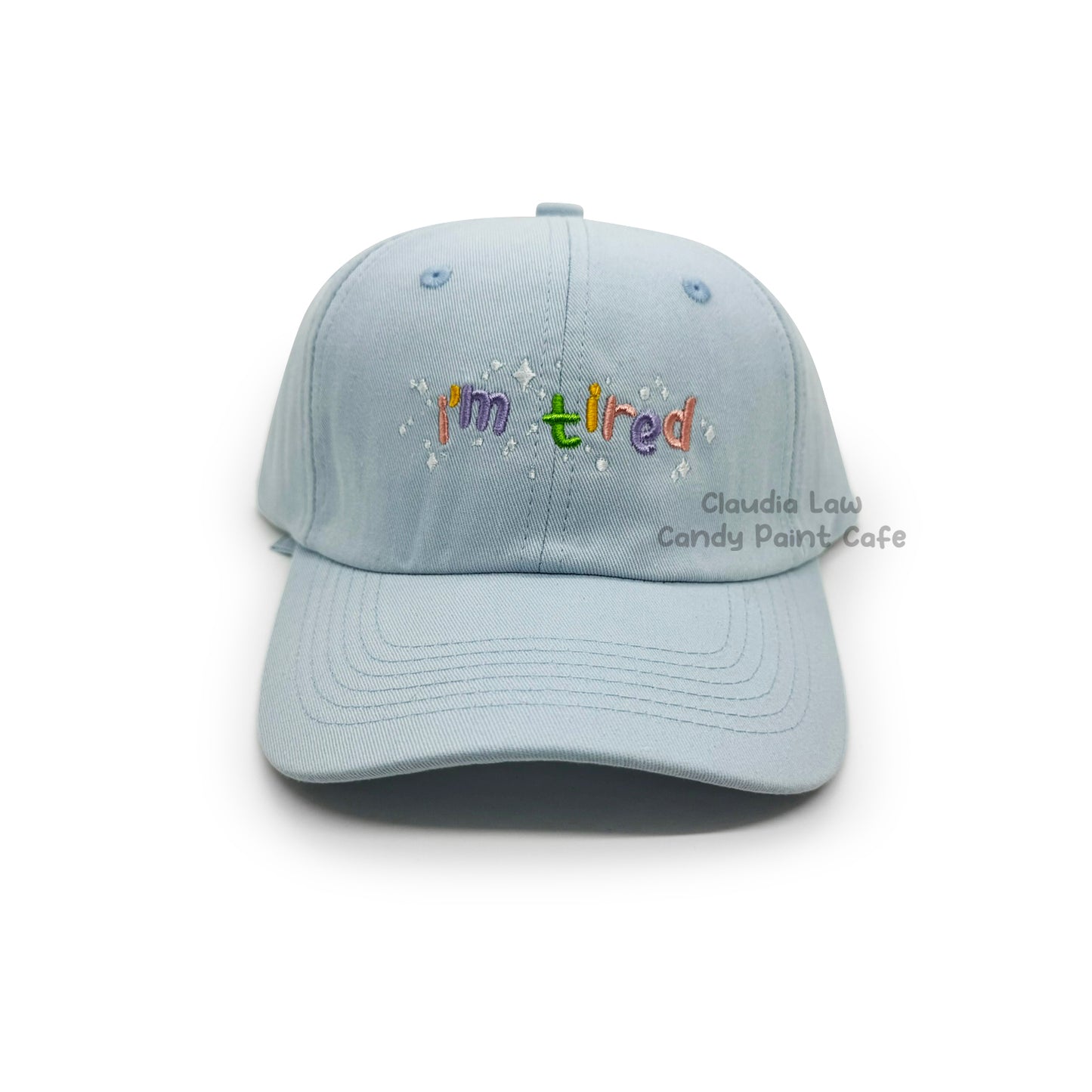 Embroidered Hat - Blue - I'm Tired