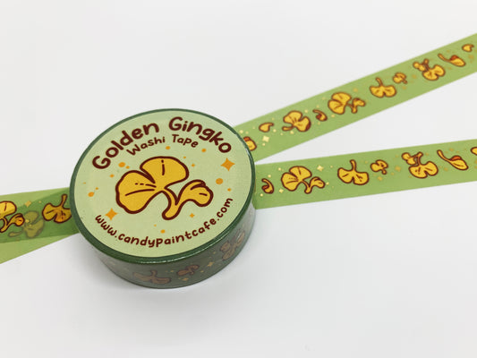 Washi Tape - Golden Ginkgo - Gold Foil