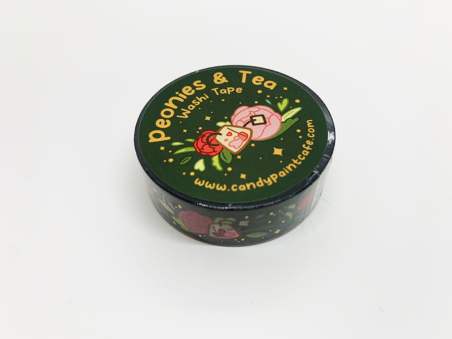 Washi Tape - Peonies and Tea - Gold Foil