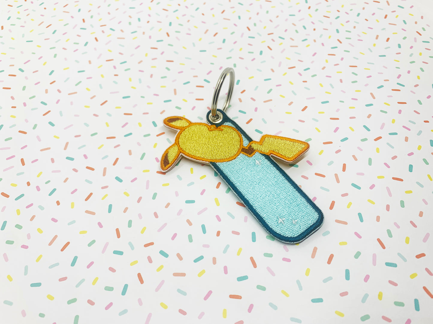 Embroidered Keychain - Pikachu Blue Switch