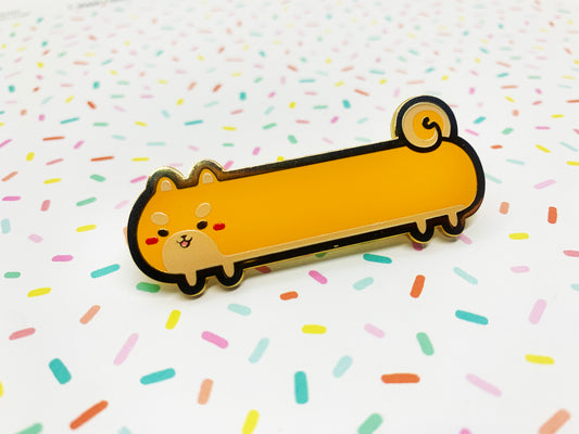 Enamel Pin - Long Long Shiba - Orange