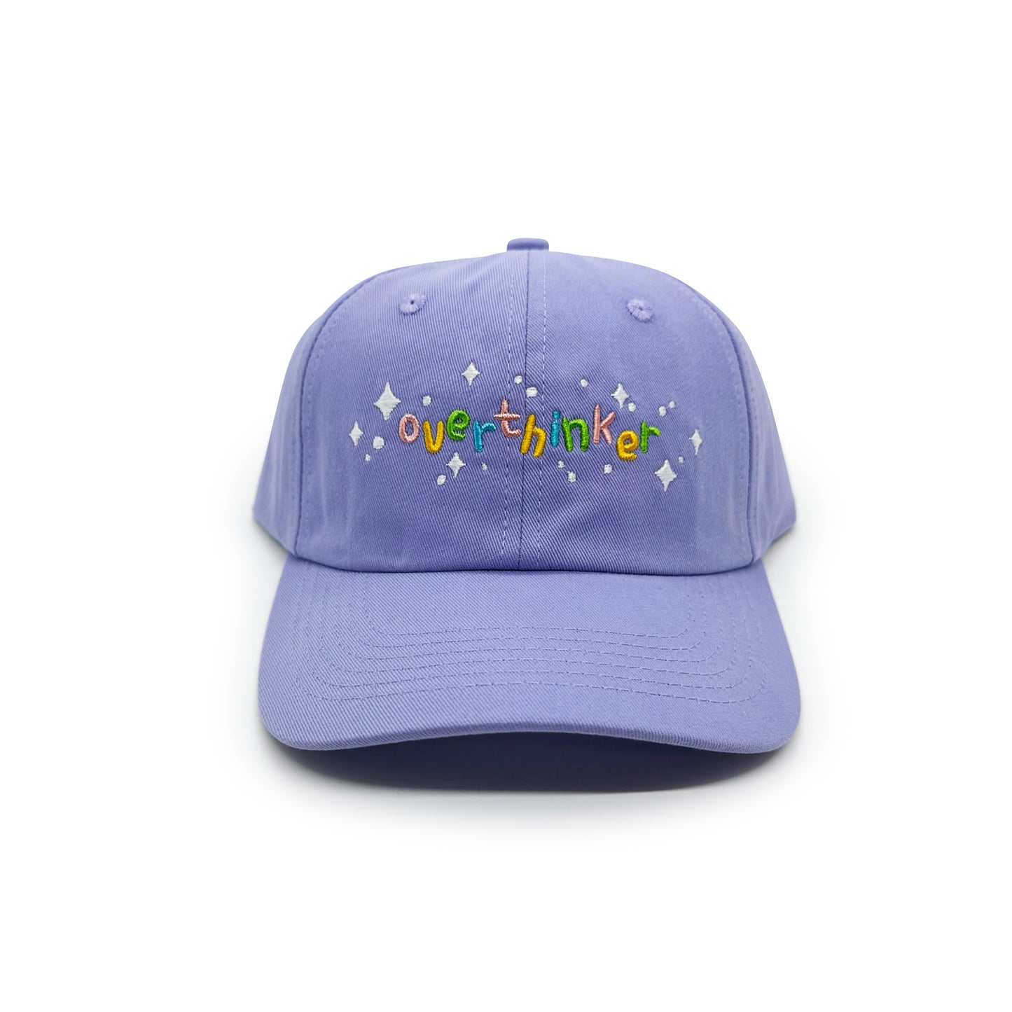 Embroidered Hat - Lavender - Overthinker