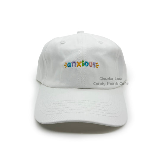Embroidered Hat - White - Anxious