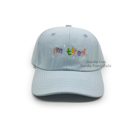 Embroidered Hat - Blue - I'm Tired