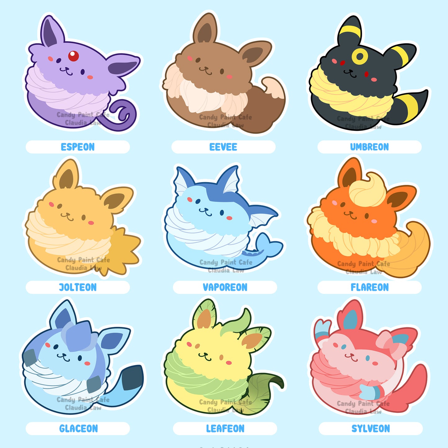 Stickers - Pokémon - Eeveelution Macamons